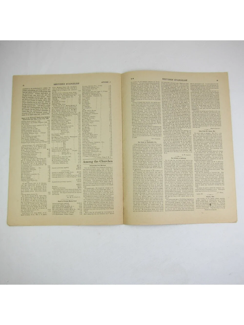 Brethren Evangelist Christian Newspaper Ashland Ohio Antique August 27th 1902